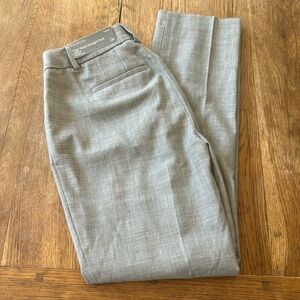 TALBOTS High Waist Straight Pant Curvy Gray 0P Petite NEW
